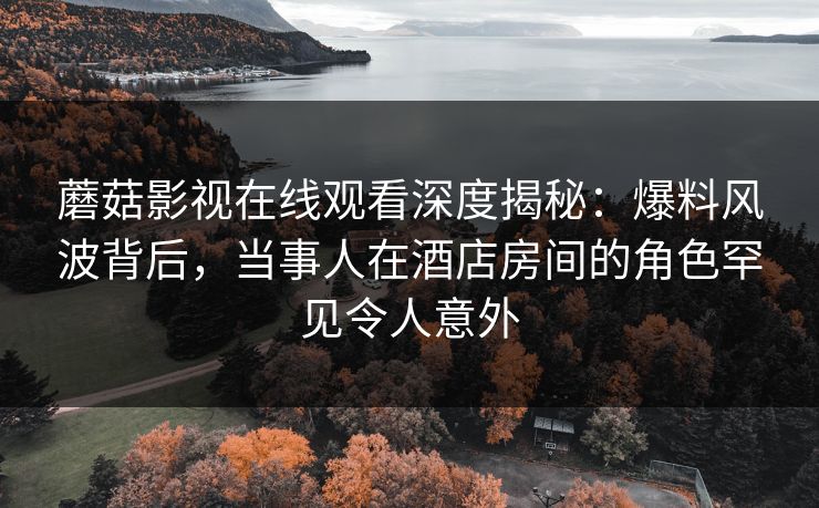 蘑菇影视在线观看深度揭秘：爆料风波背后，当事人在酒店房间的角色罕见令人意外