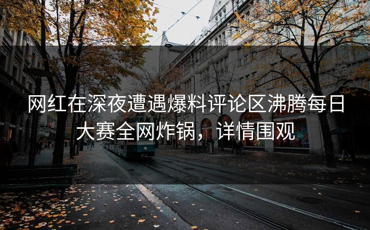 网红在深夜遭遇爆料评论区沸腾每日大赛全网炸锅，详情围观  第1张