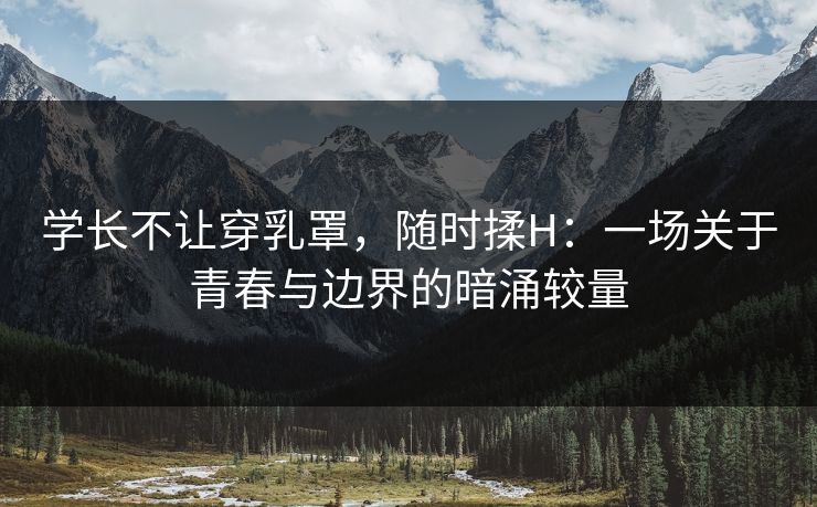 学长不让穿乳罩，随时揉H：一场关于青春与边界的暗涌较量  第1张