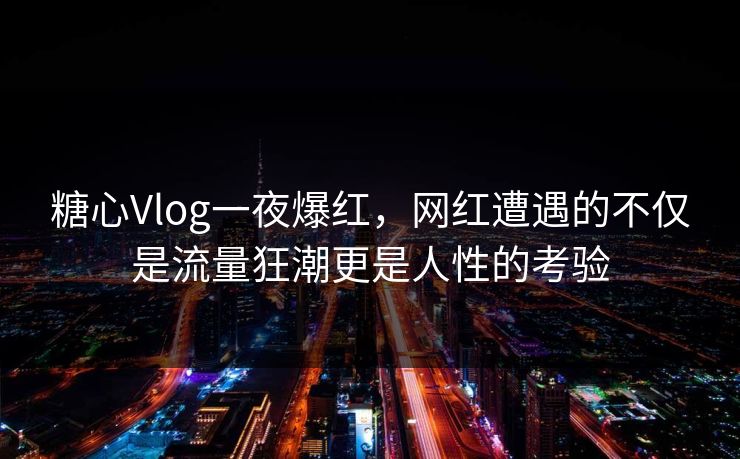 糖心Vlog一夜爆红,网红遭遇的不仅是流量狂潮更是人性的考验  第1张 糖心Vlog一夜爆红,网红遭遇的不仅是流量狂潮更是人性的考验  第1张