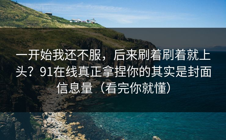 一开始我还不服，后来刷着刷着就上头？91在线真正拿捏你的其实是封面信息量（看完你就懂）
